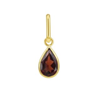 14K Pear Garnet Charm