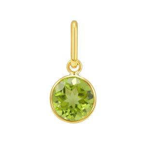 14K Round Peridot Charm