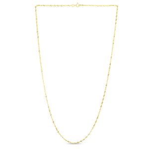 14K Gold 1.3mm Singapore Chain