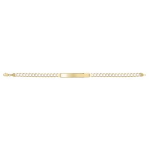 14K 5.7mm Pave ID Curb Bracelet
