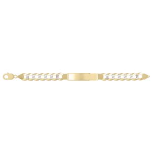 14K 11mm Pave Curb ID Bracelet