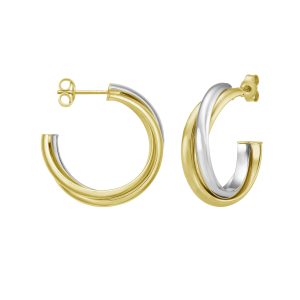 14K Interlocking Trinity C-Hoops