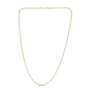 14K Gold 16" 2.7mm Two-Tone Fancy Ice Chain