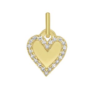14K DC Outline Heart Charm