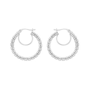 14K Ice Chain Round Hoops
