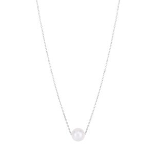 14K Pearl Necklace Solitaire