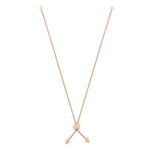 10K Gold Round Wheat Chain with Ball Slide Friendship Bracelet