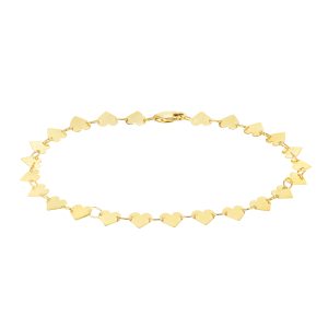10K Heart Mirror Chain Bracelet