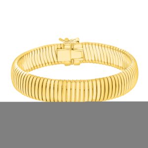Gold Over Silver Tubogas 7" 12mm Bracelet