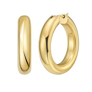 Gold Over Silver Round Hinged Hoops