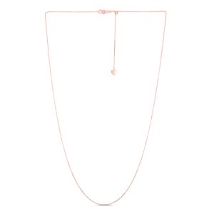 14K Gold 1.1mm Adjustable Diamond Cut Cable Chain