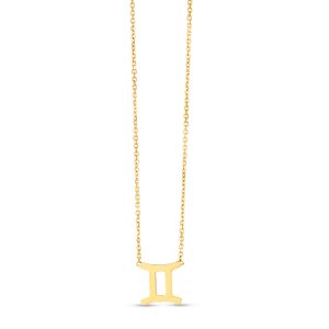 14K Gold Gemini Necklace