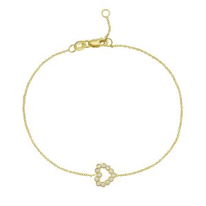 14K Petite Diamond Heart Bracelet