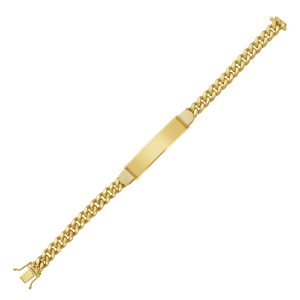 14K Gold 7.2mm Lite Cuban ID Bracelet