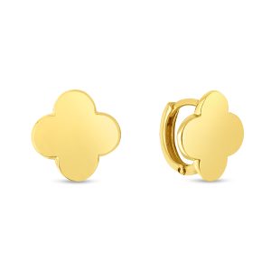 14K Gold Clover Earrings