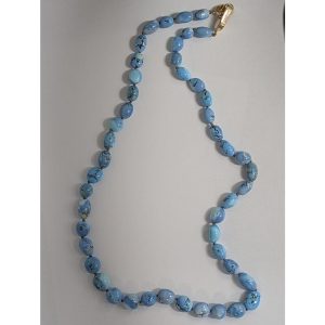 14K Yellow Gold Kazakhstan Turquoise Bead Neckpiece