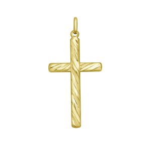 14K Swirl Cross Pendant
