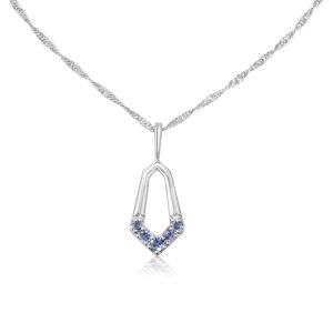 14K White Gold Yogo Sapphire Pendant