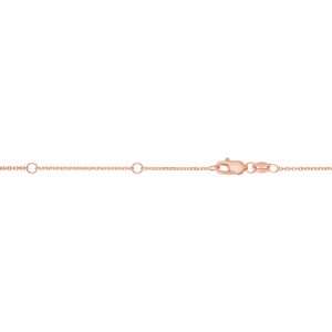 14K Gold 0.87mm Double Extendable Diamond Cut Cable Chain