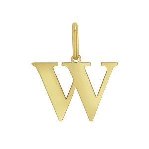 14K Gold Initial W Charm