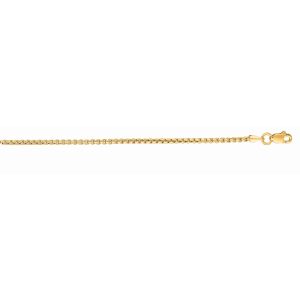 14K Gold 1.3mm Lite Round Box Chain