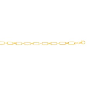 14K Paperclip Rondel Link Bracelet