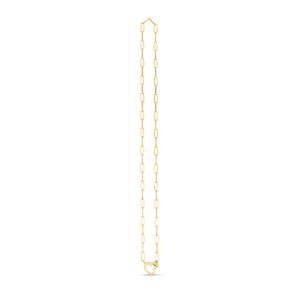 14K Paperclip Push-Lock Heart Necklace
