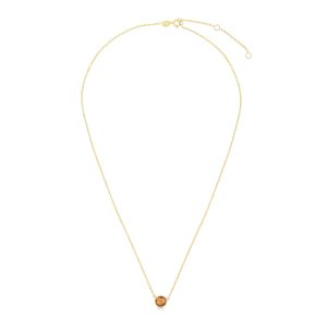 14K Gold & Citrine Solitaire Necklace