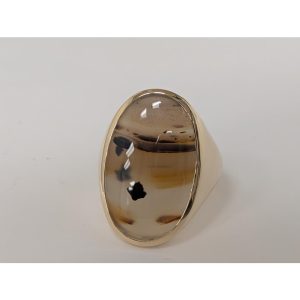 14K Yellow Gold Montana Agate Ring