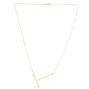 14K Gold Large Initial T Necklace