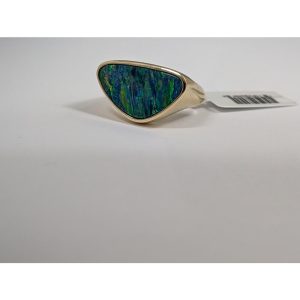 18K Yellow Gold Australian Opal Doublet Ring
