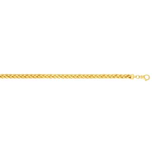 14K Gold 8.5" 4mm Diamond Cut Round Franco Chain