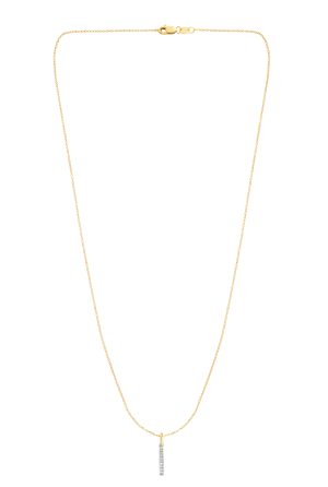 14K Gold .06ct Diamond Bar Necklace