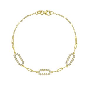 14K DiamonOro Paperclip Bracelet