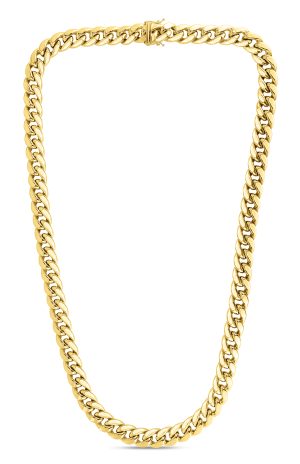 10K Gold 8.5" 10.7mm Semi-Solid Classic Miami Cuban