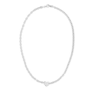 Silver Heart Tag Bracelet