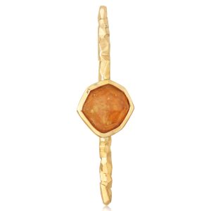 14K Yellow Gold Mandarin Garnet Lapel Pin with Yellow Plated Post and Back