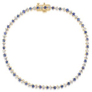 14K Yellow Gold Yogo Sapphire/Diamond Bracelet