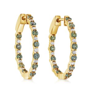 14K Yellow Gold Montana Sapphire/Diamond Earrings