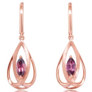 14K Rose Gold Rhodolite Garnet Earrings