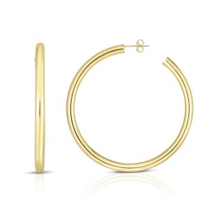14K Gold 4mm Polished C Hoop Earring