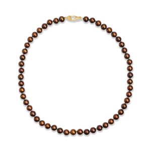 14K Yellow Gold 54 Piece Freshwater Chocolate Pearl Neckpiece