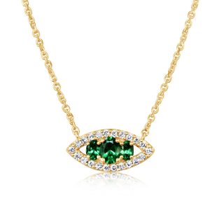 14K Yellow Gold Tsavorite/Diamond Neckpiece
