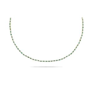 14K Yellow Gold Emerald/Diamond Neckpiece