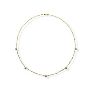 14K Yellow Gold Montana Sapphire/Diamond Neckpiece