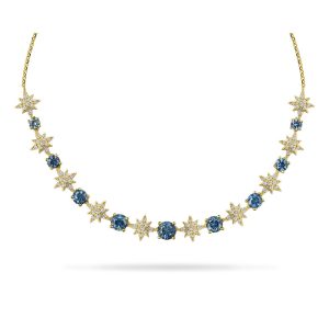 14K Yellow Gold Montana Sapphire/Diamond Neckpiece