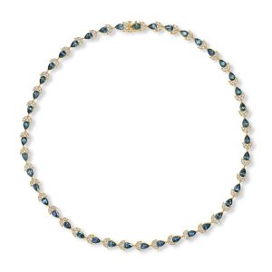 18K Yellow Gold Montana Sapphire/Diamond Neckpiece