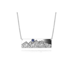 Sterling Silver Mountain Yogo Sapphire Neckpiece