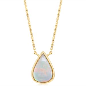 14K Yellow Gold Australian Opal Neckpiece