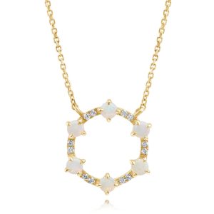 14K Yellow Gold Australian Opal/Diamond Neckpiece